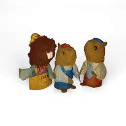 1979 Fisher Price Woodsey Squirrel Father, Son, Bramble Beaver