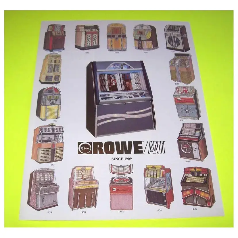 Rowe AMI Jukebox FLYER LaserStar America + 16 Models CD-100B Original 1991 Art