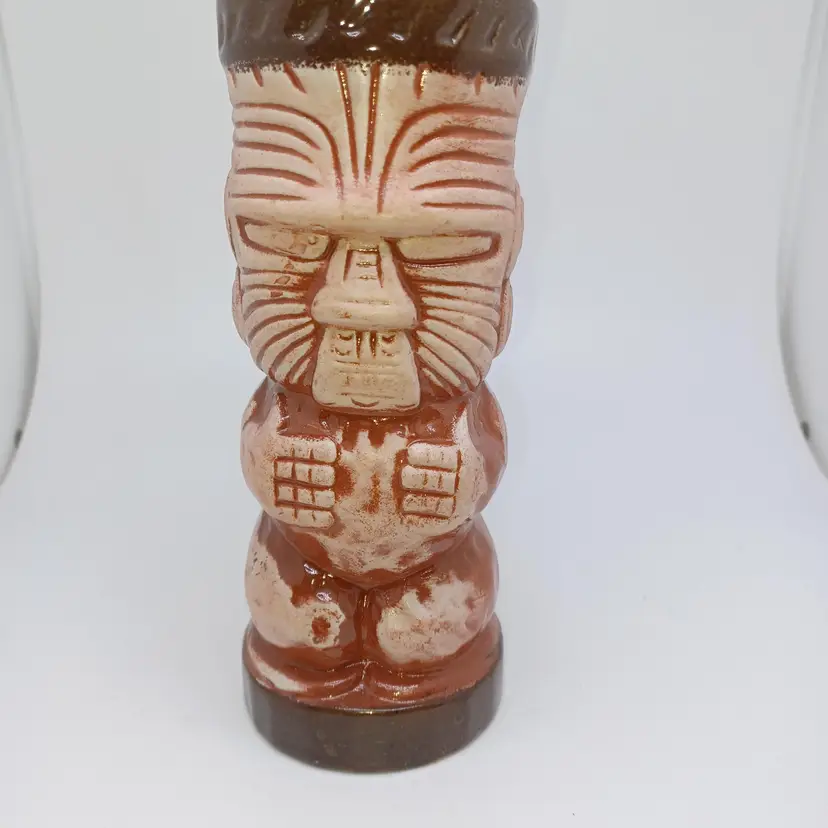 Vtg Trader Dicks Tiki Mug Peanut Man rare Maroon color