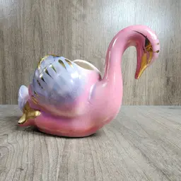 Pink/Purple/Gold Swan Planter
