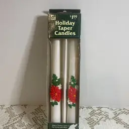 Poinsettia Taper Candles