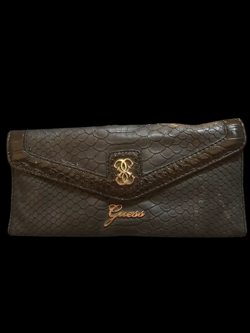 Guess Black Leather Envelope Wallet