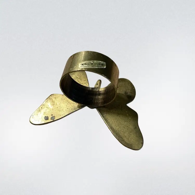 #02 Vintage Brass Butterfly Napkin Rings Set Of 6