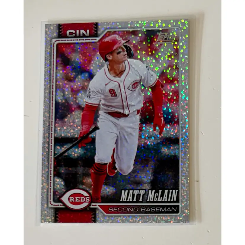 Matt McLain Confetti Parallel Cincinnati Reds
