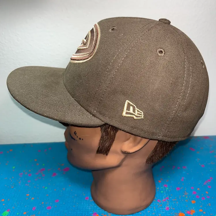 Anaheim Ducks Hat Cap Fitted 7 1/8 Mens brown Hockey NHL Logo New Era