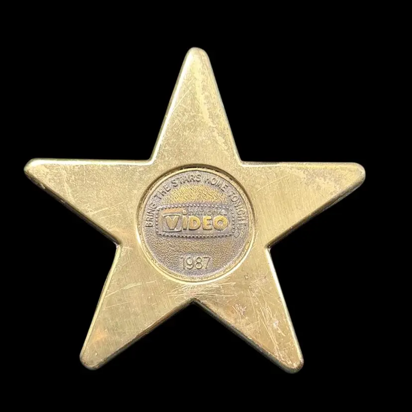 Brass Star National Video Advertising Paperweight 4”