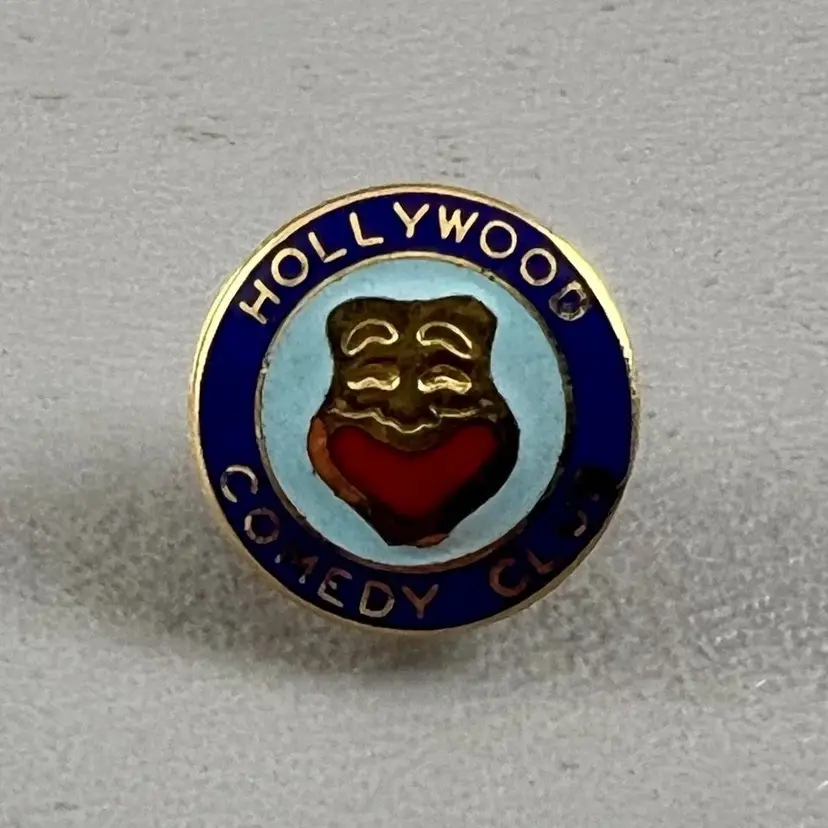 Vintage Hollywood Comedy Club Pin .25" Theater Mask Gold Tone