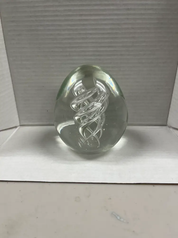 Clear Glass Helix Paperweight