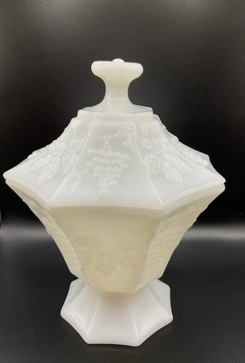 Vintage Anchor Hocking Milk Glass Candy Dish