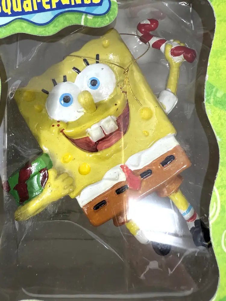 Yellow Resin Spongebob Ornament 2003 Holiday Hanging Decor by Kurt Adler