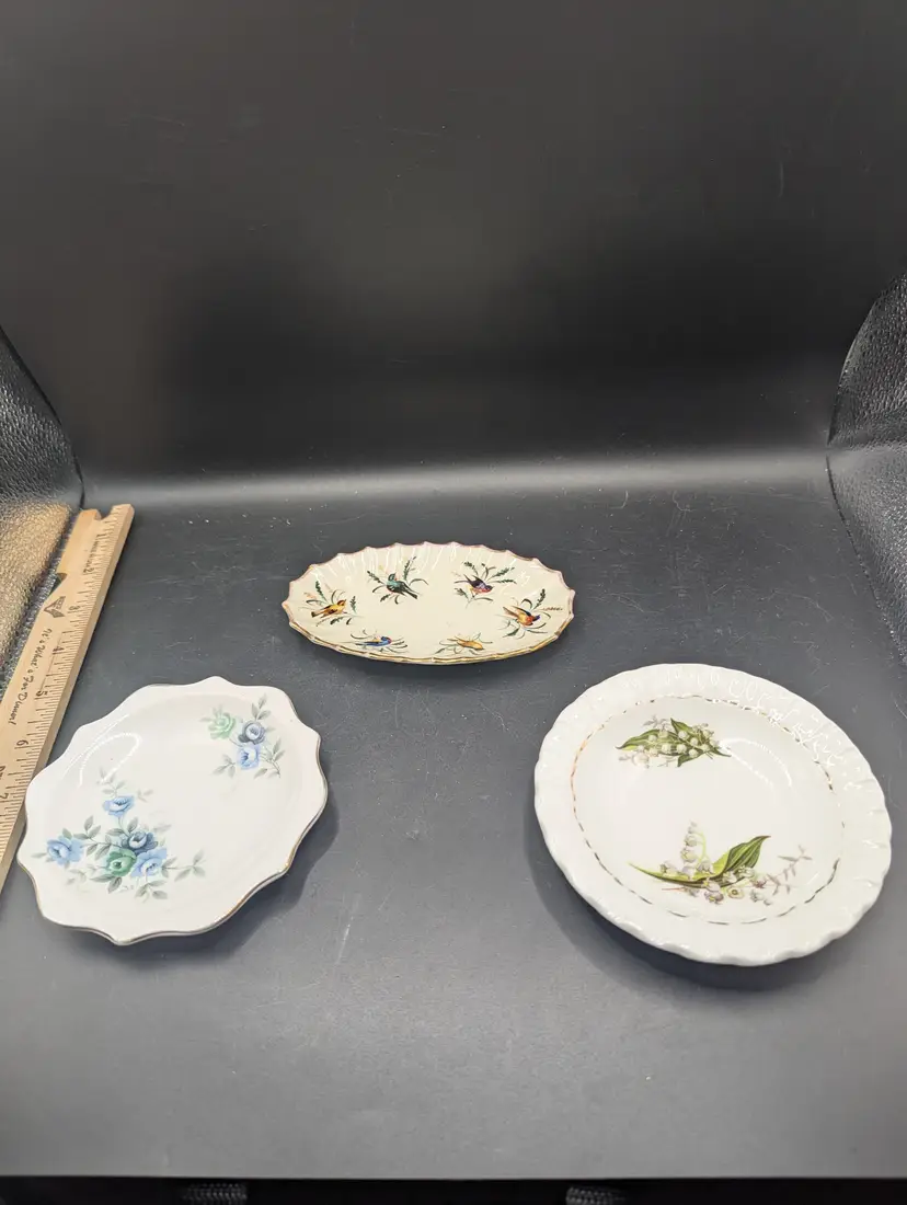 Vintage Lot of 3 Made in England Trinket Dishes - Royal Albert, Adderley and Copeland