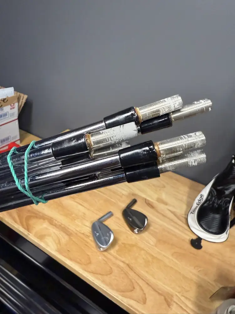 KBS Stiff Flex Iron Shaft Pulls 5-PW , Plus 2 Wedge Shafts Newer MC+4 Align Grips