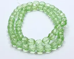 6MM Green Faceted Glass Beads #CC146