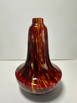 Hand Blown Tortoiseshell Art Glass Mini Vase 4.5"