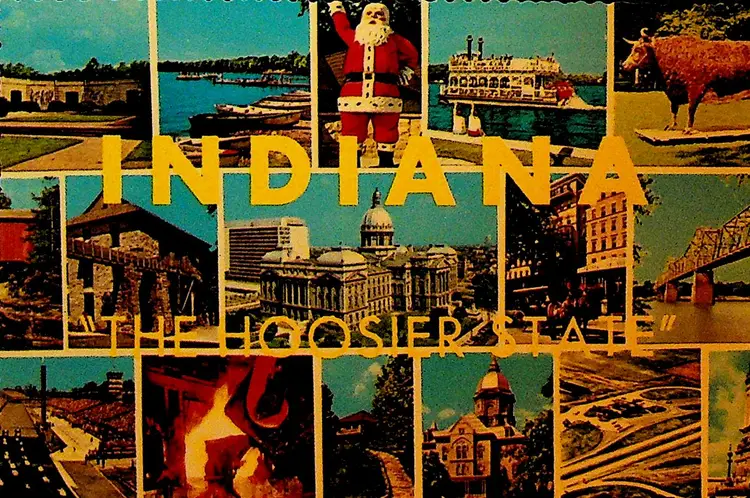 Indiana The Hoosier State Unused Postcard
