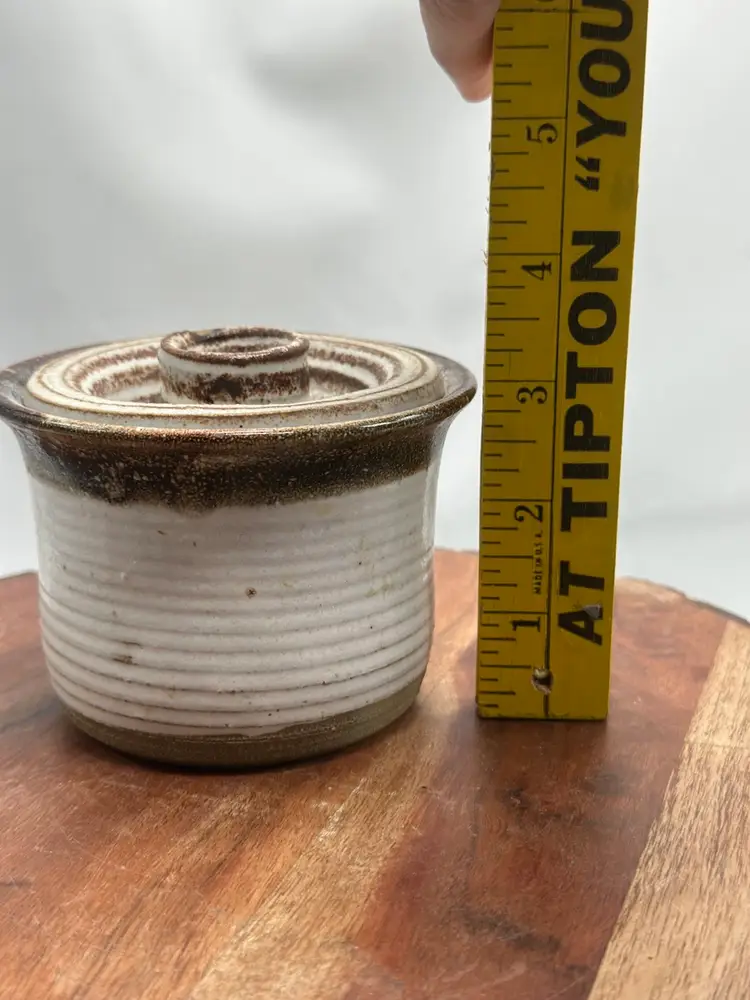 Art Pottery Lidded Vanity Stoneware Beautiful Handmade Artisan Signed