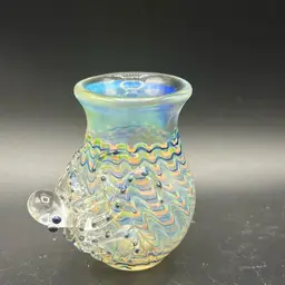 Small Iridescent Octopus Blown Glass Bud Vase, Shot Glass, Jar, Qtip holder, toothpick holder, ring jar