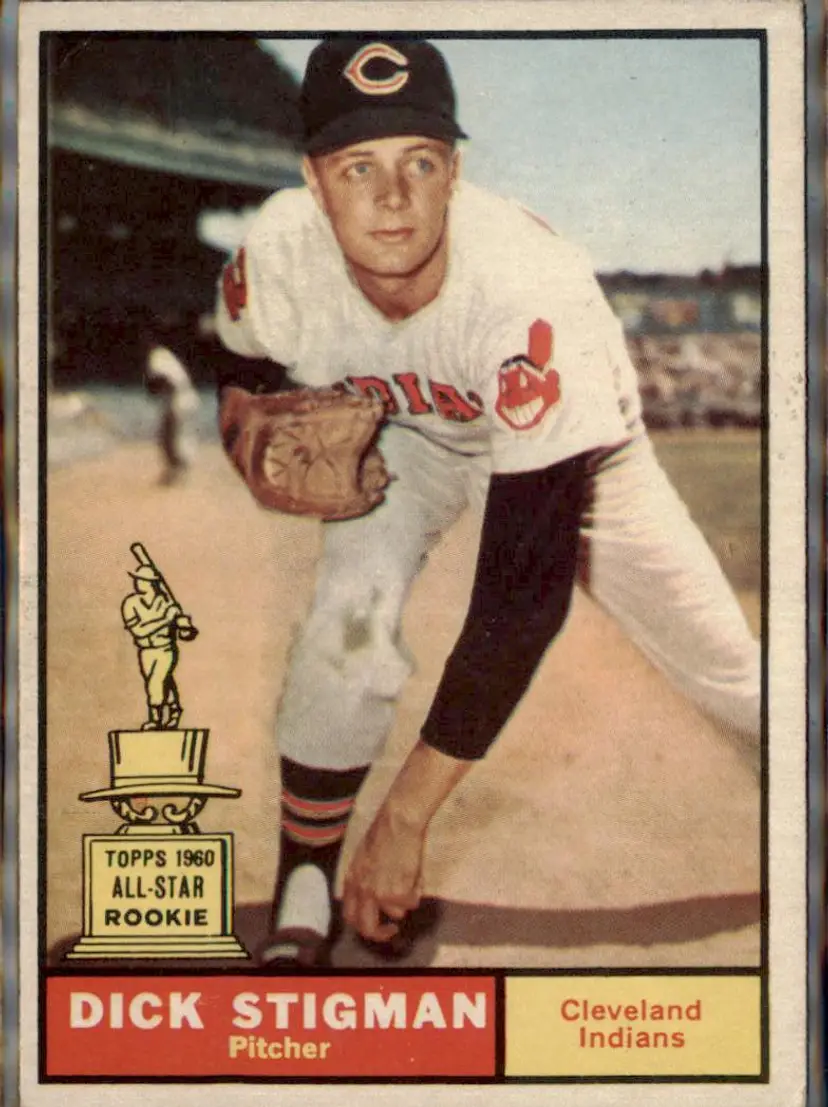 1961 Topps #77 Dick Stigman - ( ) - Cleveland Indians