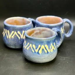Earthworks Barbados Pottery Redware Cups Mugs Set of 3