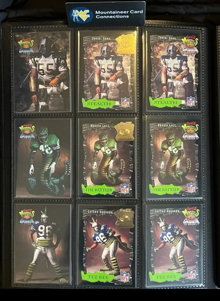 RARE COKE MONSTERS OF THE GRIDIRON Collector Set 1993 & 1994 Gold + Tattoos (READ)