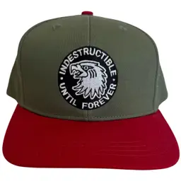 Indestructible MFG Until Forever Flat Brim Green & Red Snapback Tattoos Forever