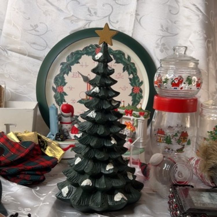 Tall outdoor resin Christmas tree with star