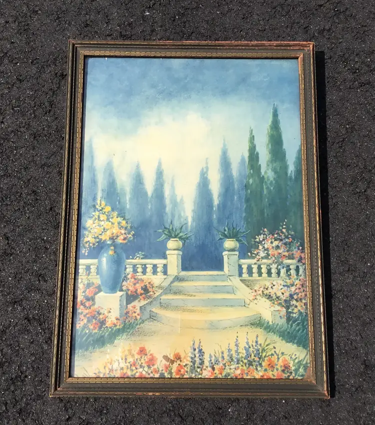 Antique Framed Art Deco 1920's THE SUNNY SOUTH Lithograph