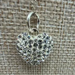 Sterling Heart Pendant With Pave CZs