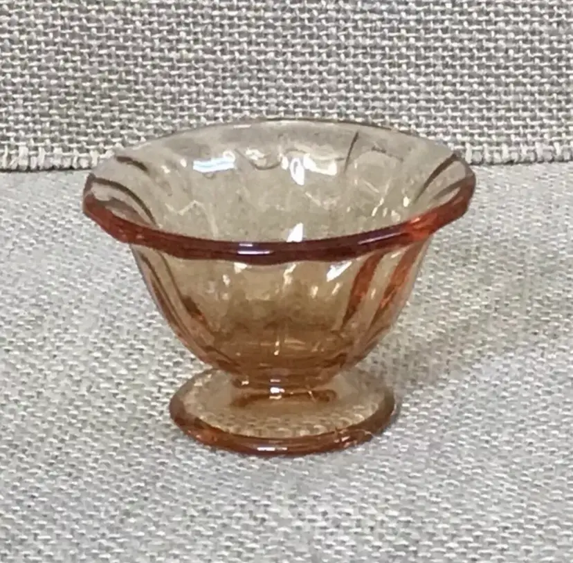 Vintage Fostoria Amber Glass Nut Cup Number 2374 Trinket Dish Cottagecore Twee