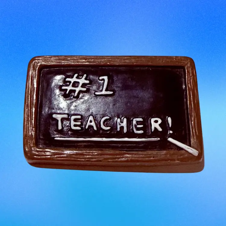 Vintage #1 Teacher Chalk On Blackboard Resin Brooch Great Teacher Gift/Stocking Stuffer Idea!