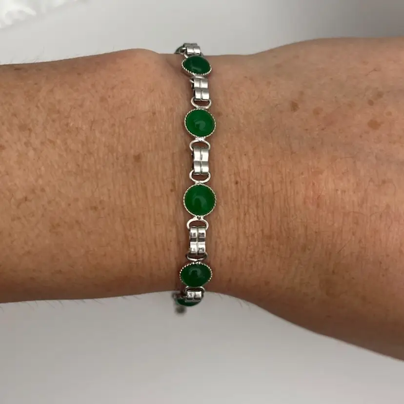 Green STONE Bracelet - 6.75”