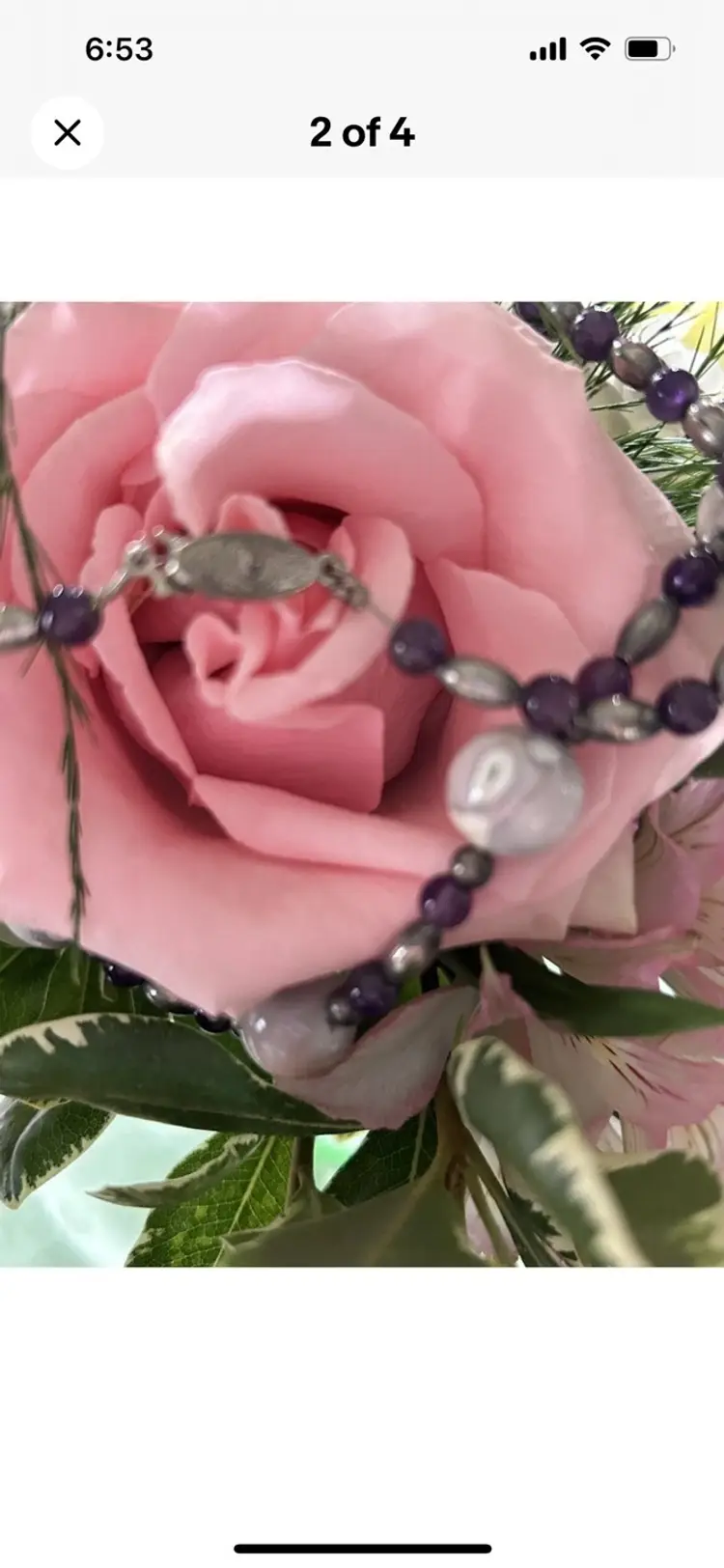 Sterling Silver Smoothed Rose Quartz-round Stone Necklace, 20” Long