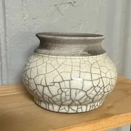 Raku Vase Signed by Artist Duncan Woods