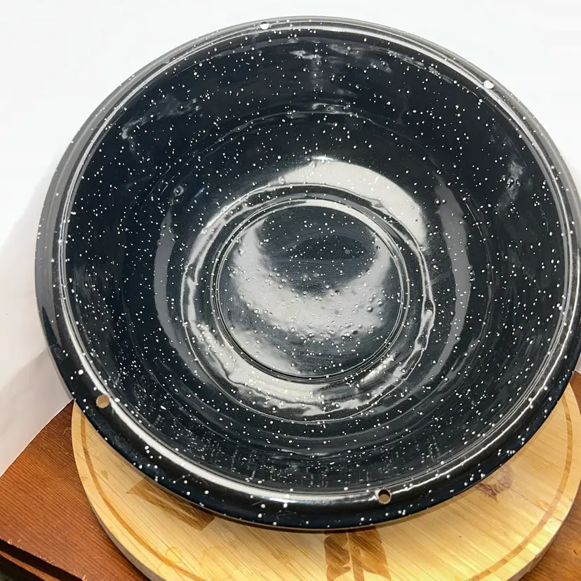 0005 Vintage Navy Blue Speckled Enamel Bowl