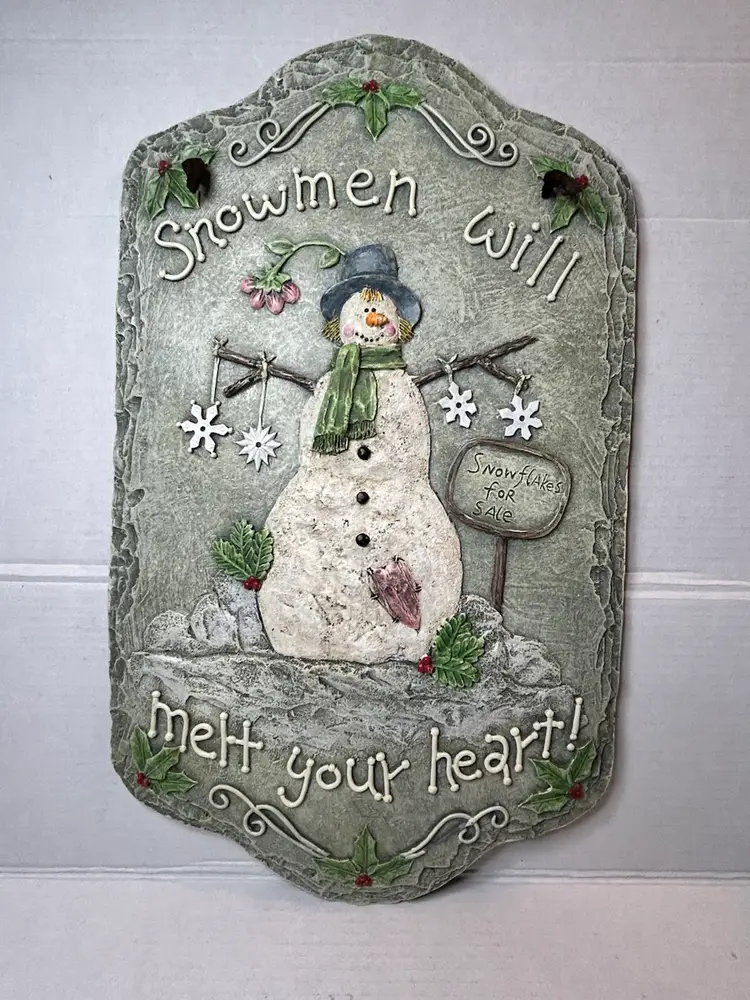 The Resin Shop Snowman Hanging Tile Winter Decoration Union City Michigan