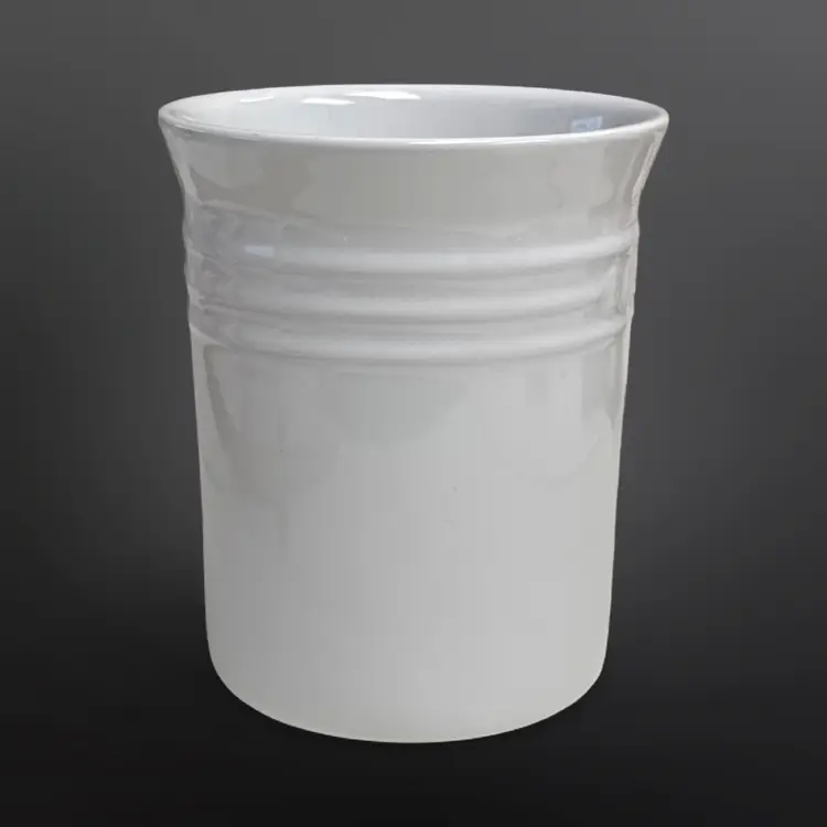 Le Creuset White Glaze Stoneware Utensil Holder Crock 1.1L- 6” Tall