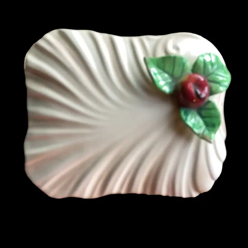 Vintage Napco Originals Apple Ceramic Trinket Box
