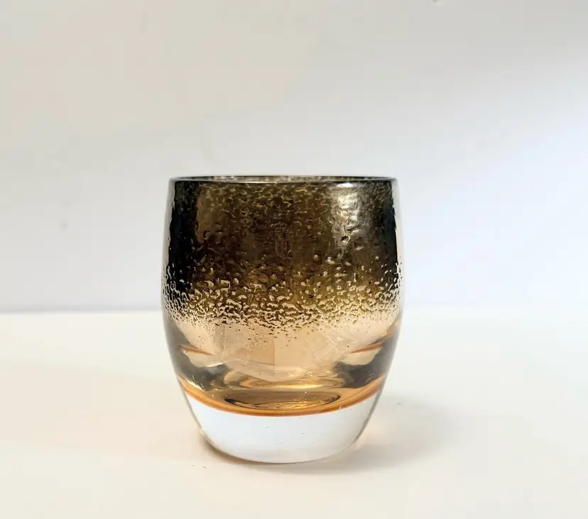 Glassybaby Stay Gold Hand Blown Glass Votive Candle Holder Amber