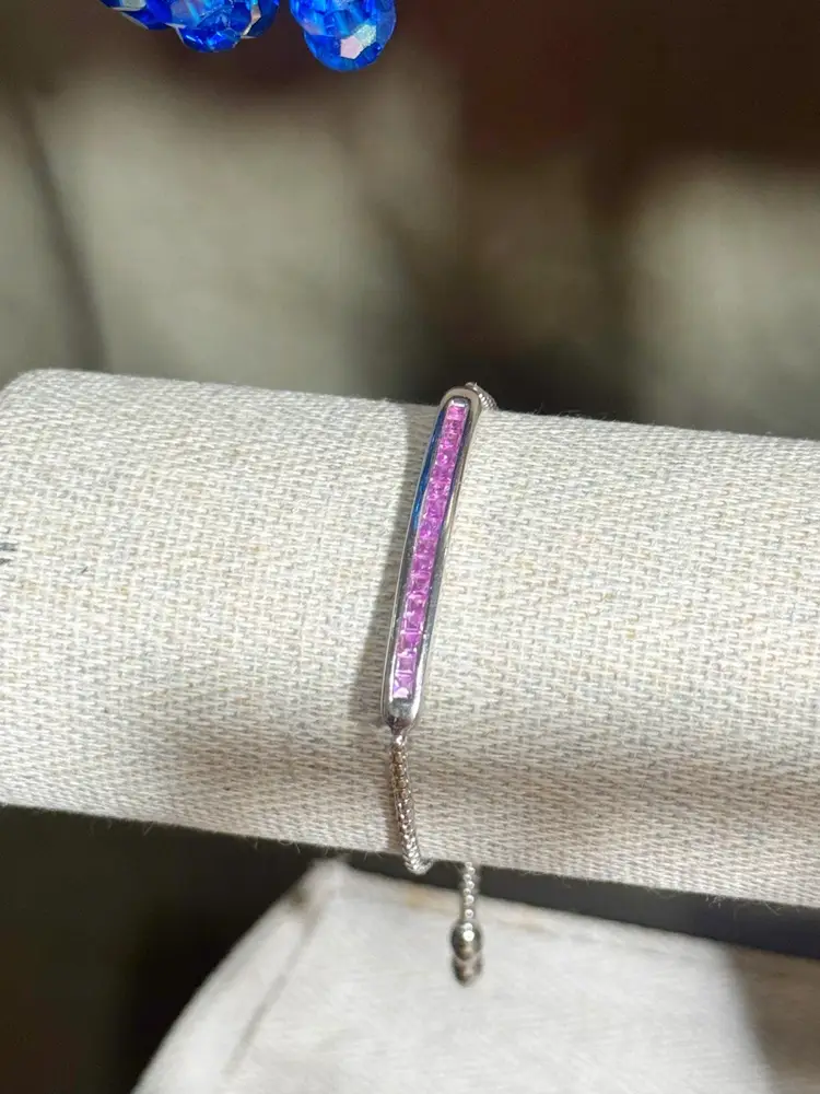 Sterling Silver Pink Sapphire Bracelet