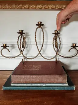 Vintage Metal Candle Wall Sconce / Candelabra