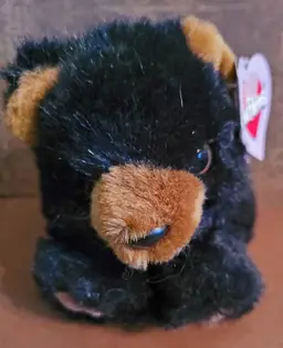 Vintage Puffkins 'Benny 1.25.97' Plush Black Bear c.1994