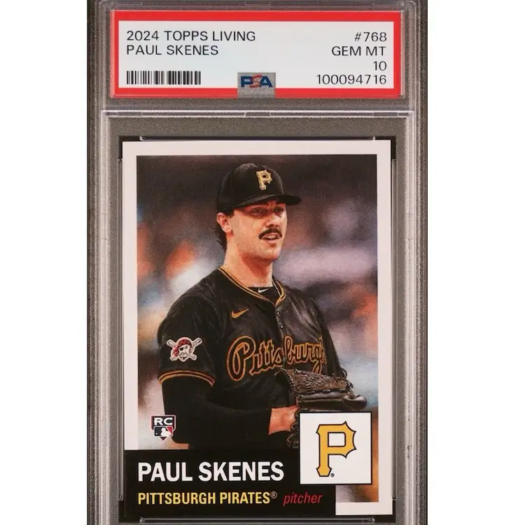 PAUL SKENES 2024 Topps MLB Living Set #768 PSA 10 Pittsburgh Pirates Rookie Card RC