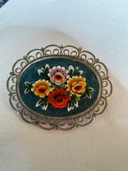 Silvertone Micro Mosaic Pin