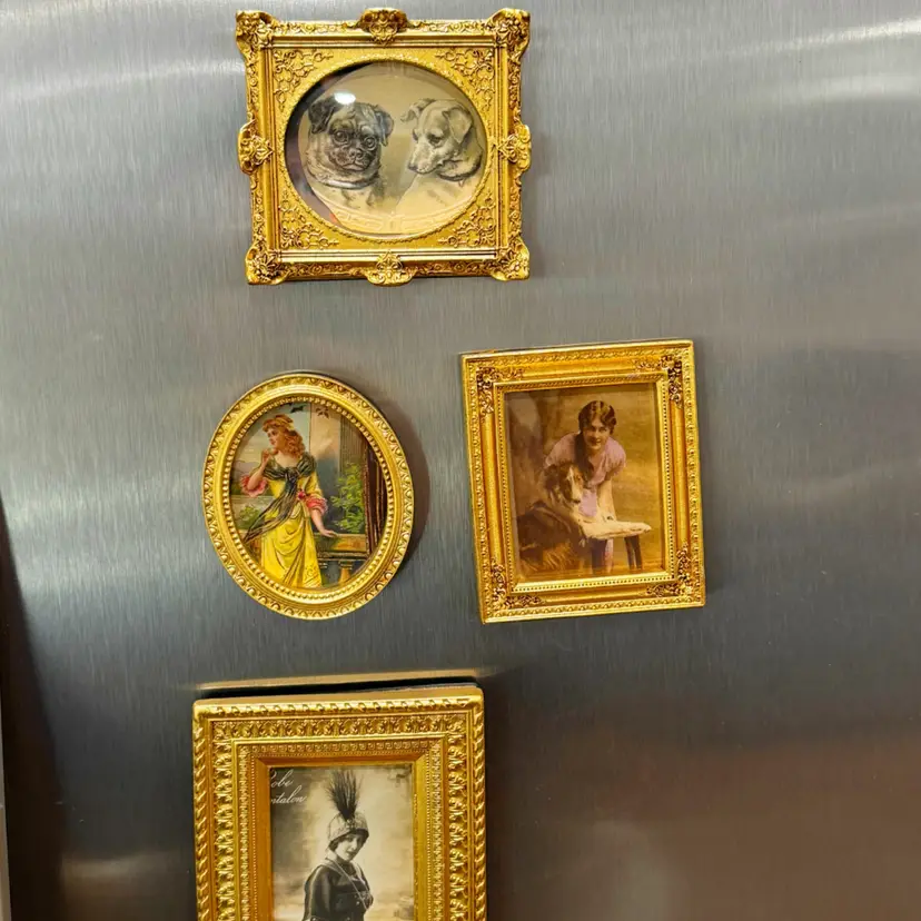 Fridge Gallery wall! 4 Frames With Antique Post Cards!🩷