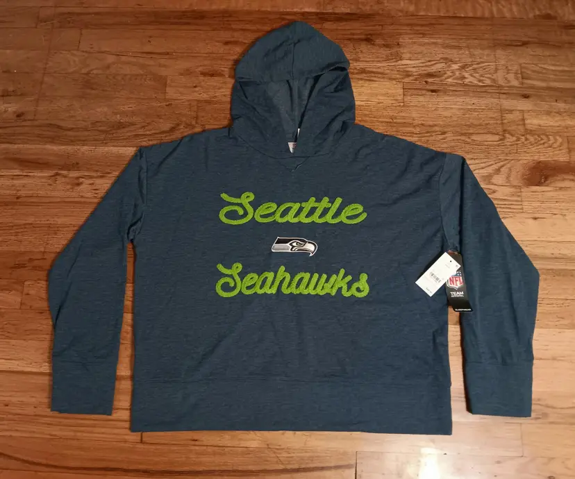 Seattle Seahawks Womens Hoodie NEW Embroidered NFL Team Apparel Sleepwear Large