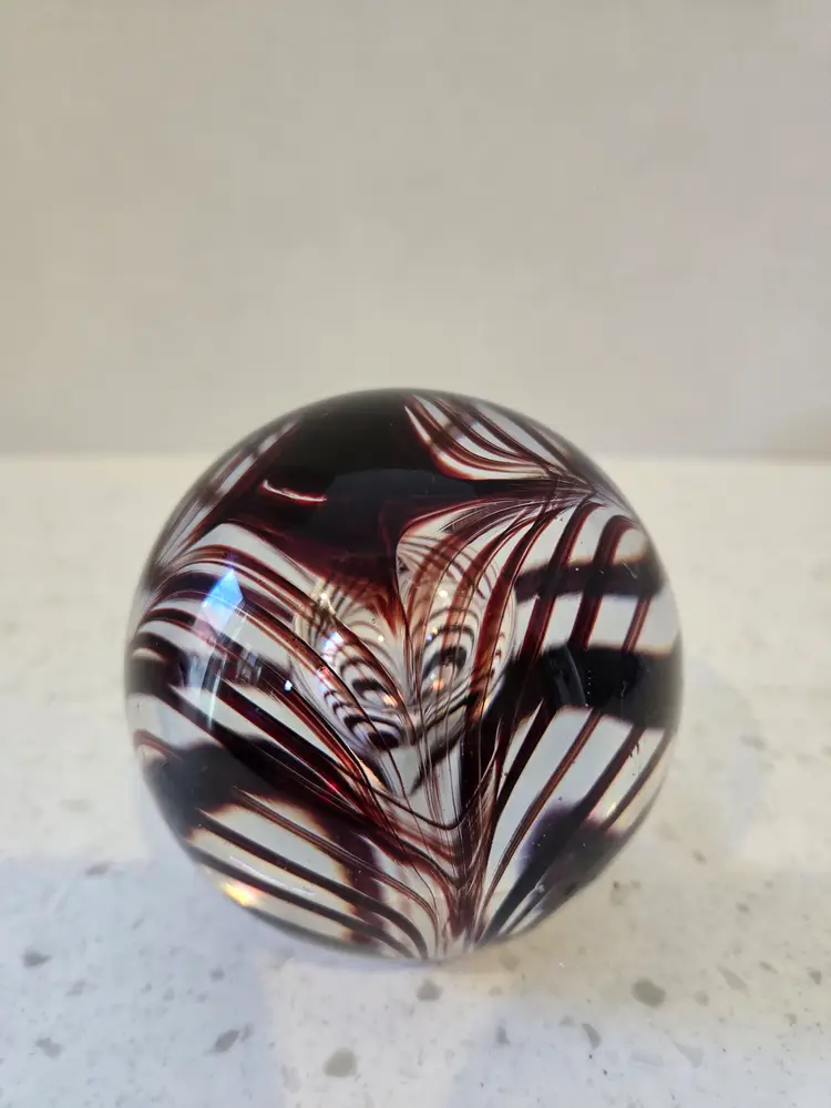 Murano Style Trapped Bubble Paperweight