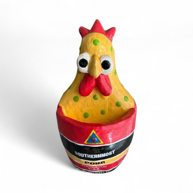 Wooden Key West Southern Most Point Buoy Rooster Wall Decor