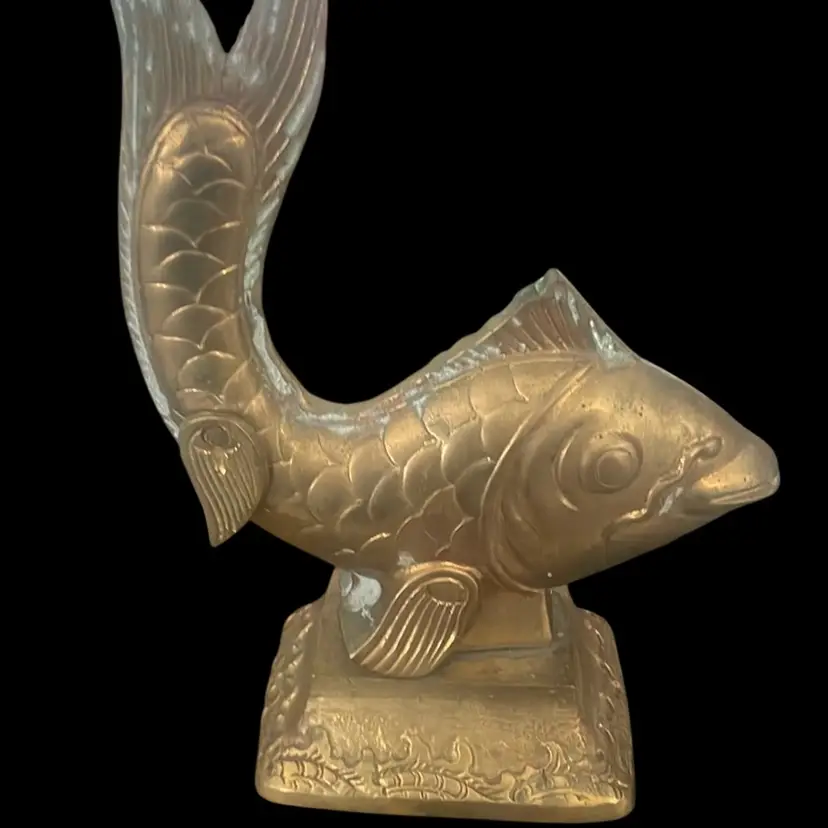 Large Brass Koi Fish Great Patina