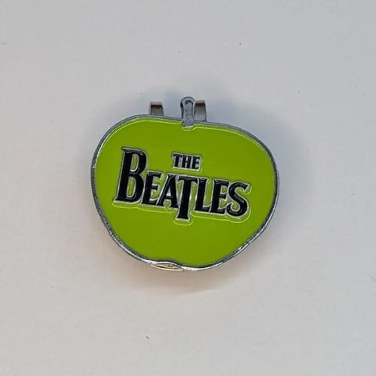 Fun, Chrome Beatles Green Apple Golf Ball Marker with Magnetic Hat Clip