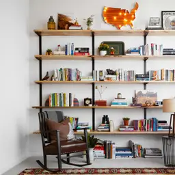 Heavy-Duty Solid Steel Shelf Brackets: 5-Tier 72"H